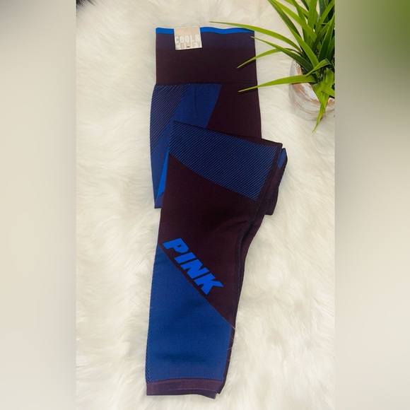 Victoria Secret Pink Cool & Comfy Legging Cobalt Blue Seamless Tight Pants NWT M - Picture 12 of 12